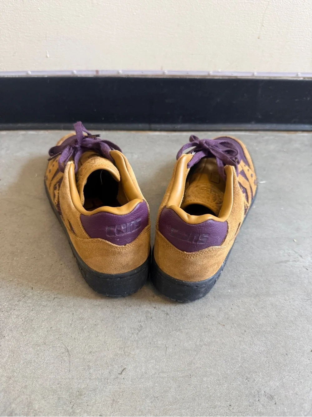 Converse Men's Suede and Mesh Sneakers - Tan and Purple - Picture 4 of 9